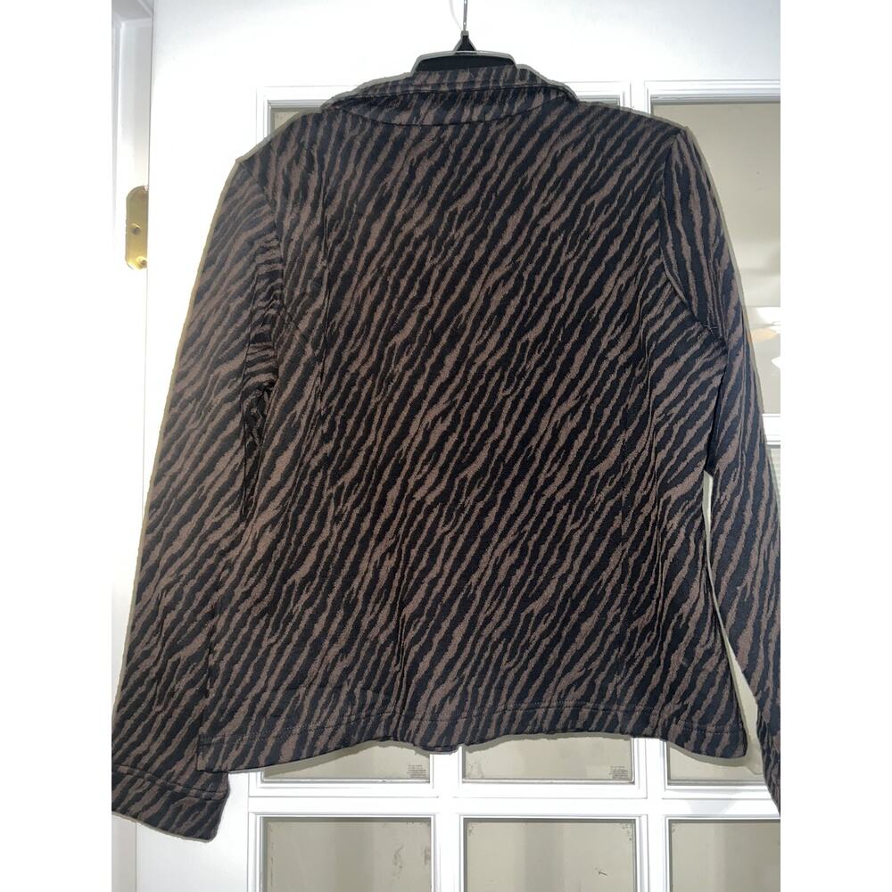 Rafael sport womens brown black zebra full zip jacket classy medium quilted - Picture 4 of 4